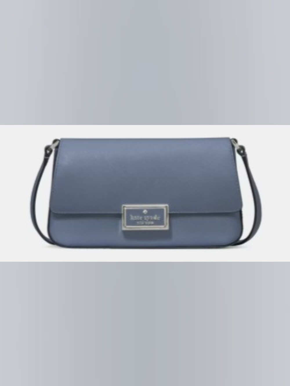 kate spade Cinder Gray Leather Continental Crossbody with Logo Plaque